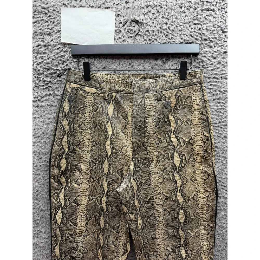 Vintage Y2k Harley-Davidson Genuine Leather Snakeskin Pants Womens Size 29 x 34